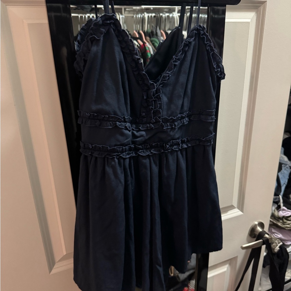 Navy Blue Ruffled romper